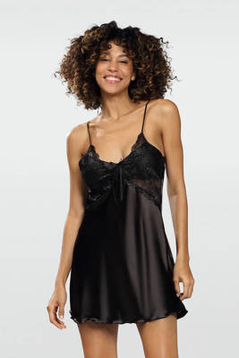 Penelope Halka satynowa koszulka damska DKaren - czarny