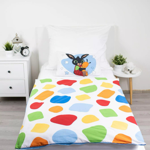 Pościel bawełniana do łóżeczka Królik Bing  100x135 Jerry Fabrics z zamkiem