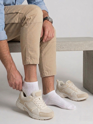 Stopki męskie Noviti ST075 silikon niewidoczne nie zsuwają się biały