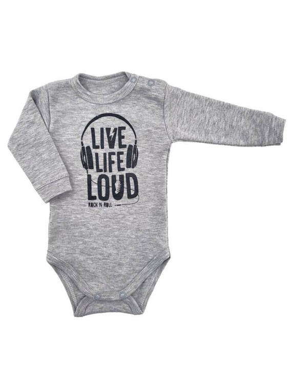 Body z długim rękawem "Music" Terjan - szary