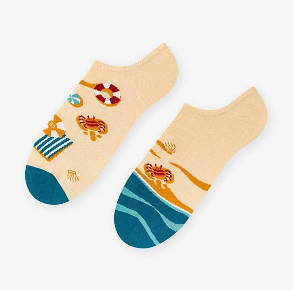 009 Skarpety Stopki Asymetryczne męskie More - 016 żółty jasny