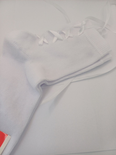 1597.001 Skarpety damskie sznurowane Milena - biały 2