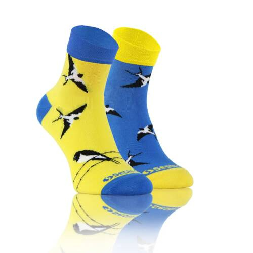 Jaskółki Skarpety krótkie finest cotton dwie różne Sesto Senso niebieski