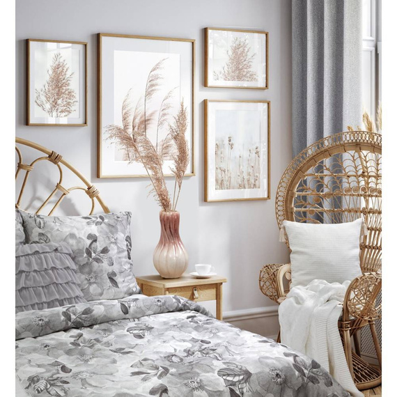 Daisy Poszewka dekoracyjna z falbanami Eurofirany stalowy