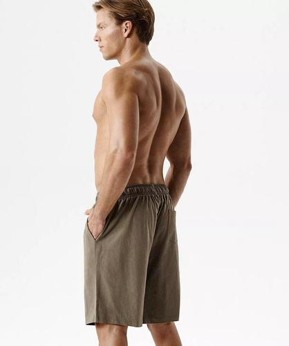 NMB-039 Bawełniane Spodenki Piżamowe Męskie Peach Effect beżowe