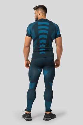 Brubeck Breeze 2.0 męska koszulka termoaktywna Nilit Breeze krótki rękaw Black/Blue