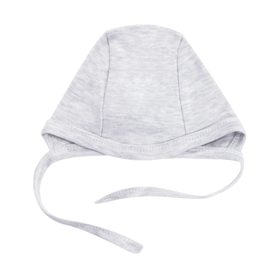 CKB009 Basic Czapka niemowlęca wiązana Mamatti - szary melanż