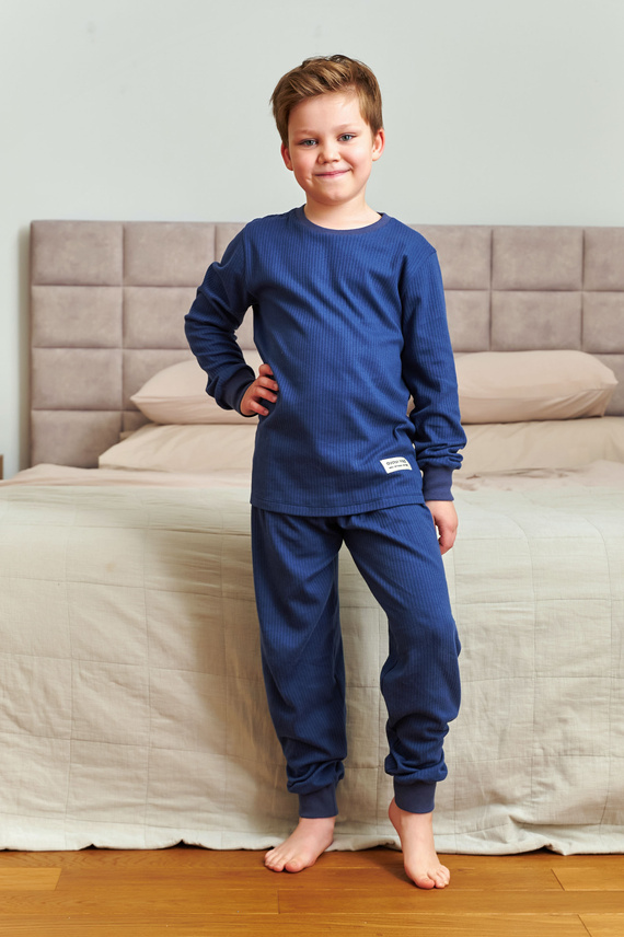 7351 Bawełniana piżama dziecięca Doctor Nap – klasyka komfortu - navy blue