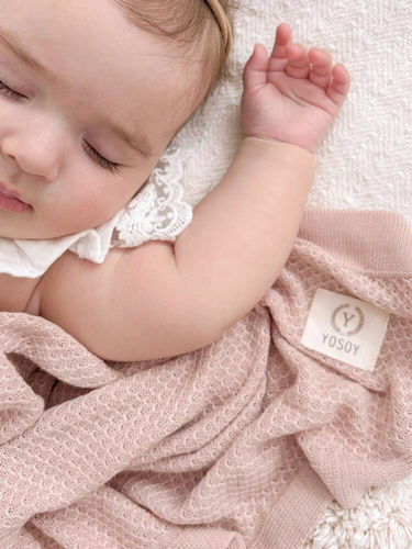 Clover Kocyk bambusowy YOSOY - powder pink