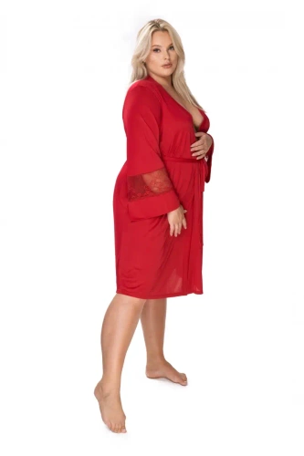 86375 Paula Szlafrok peniuar Mewa burgundowy