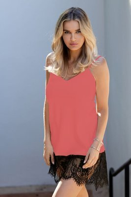 Chanelle Koszulka satynowa damska DKaren  - pudrowy róż