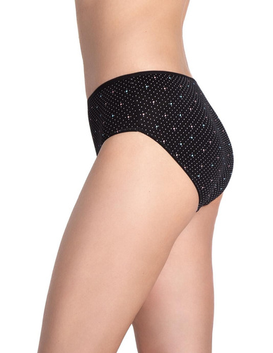 Figi Lama L-122 BI-65 różowy/czarny– klasyczne bawełniane bikini, 3 sztuki w zestawie