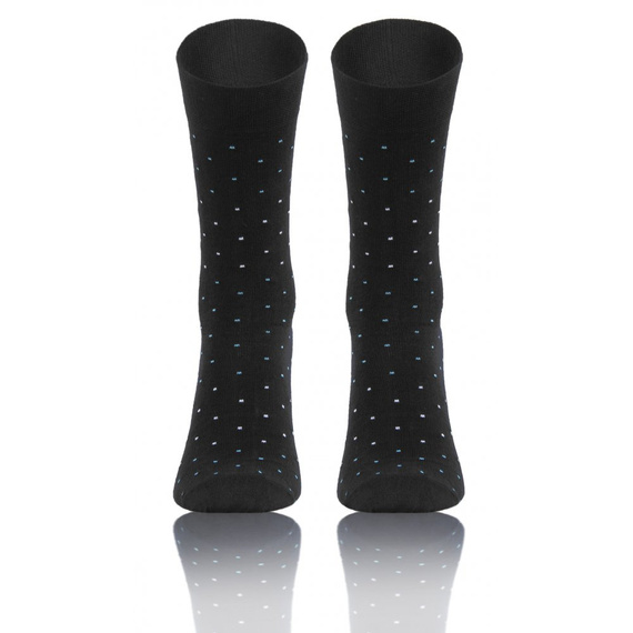 Classic Skarpety męskie garniturowe Sesto Senso wzór kropki grafitowy