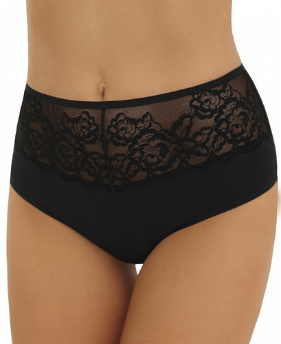 Figi damskie Arina Emili – Koronkowe brazyliany z bawełny, wygodne i eleganckie czarne