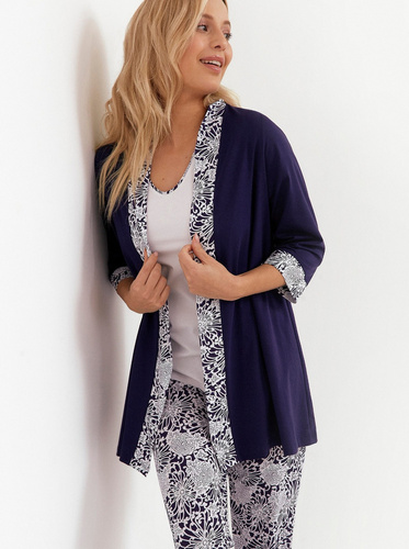 251 Szlafrok damski Bonżurka Cana -granatowy