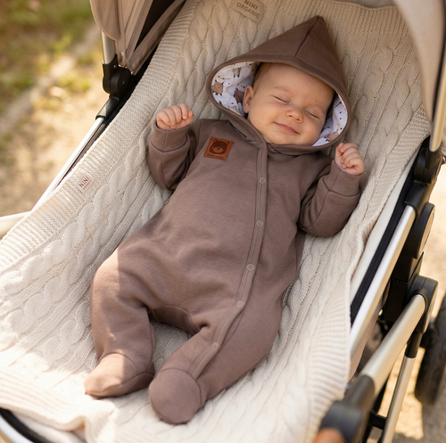 ABN-5665 Kombinezon niemowlęcy Balloon Friends Nini organic – ocieplany, Polska produkcja