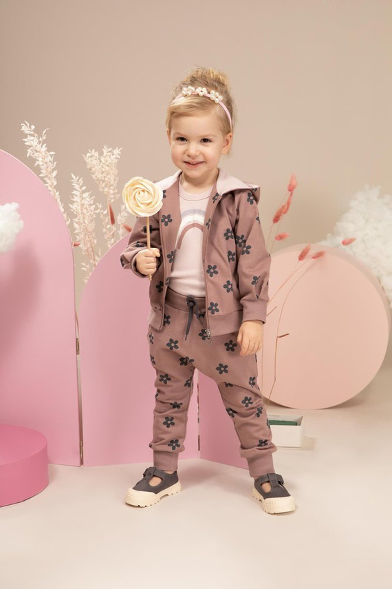 Happiness Bluza na zamek z kapturem Pinokio - ciemny róż/druk