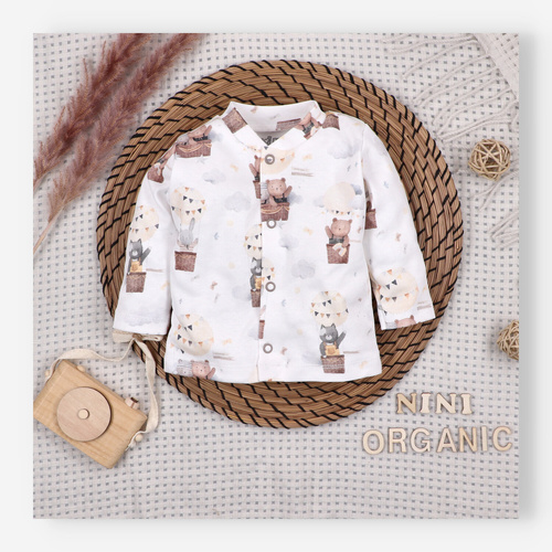 ABN-5659 Nini Kaftanik Niemowlęcy Balloon Friends 100% Bawełna Organiczna – Polska Produkcja