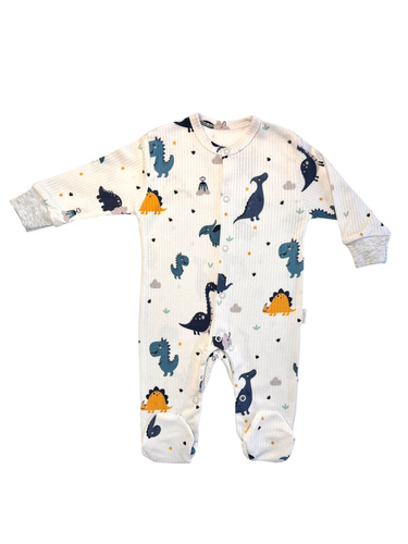 Pajacyk niemowlęcy Mamatti PA15540 – wzorzysty, dla chłopca, bawełniany, na napy