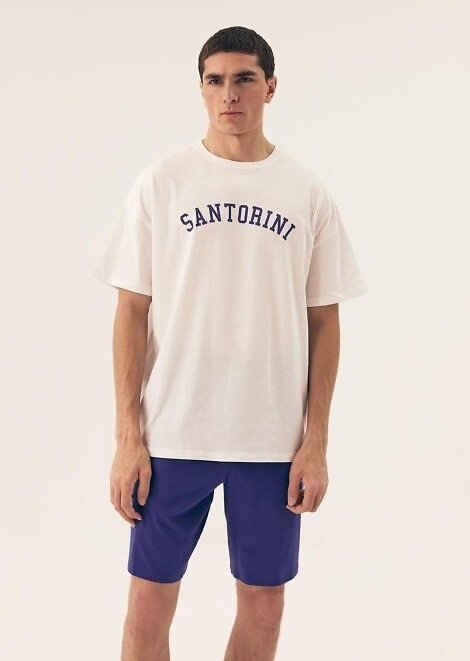 43173 Santorini Piżama Męska Core Henderson - white