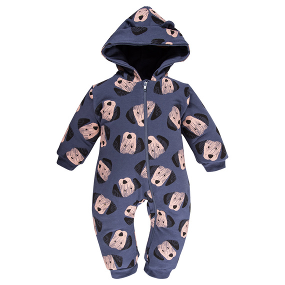 Puppy Playtime Pajac dresowy z kapturem Eevi - granatowy