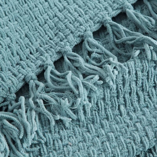 Suzi Koc narzuta tkana z frędzlami Eurofirany miętowy