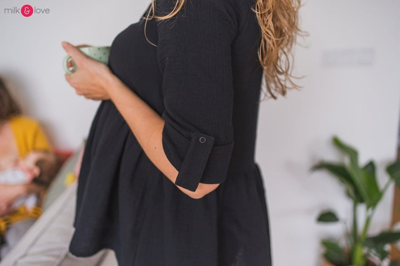 Mother Nature tunika z muślinu organicznego Milk&Love czarna