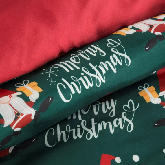 Galdor Pościel świąteczna z mikrowłokna Eurofirany zielona czerwona skrzaty– miękka, lekka i łatwa w pielęgnacji, z zamkiem błyskawicznym