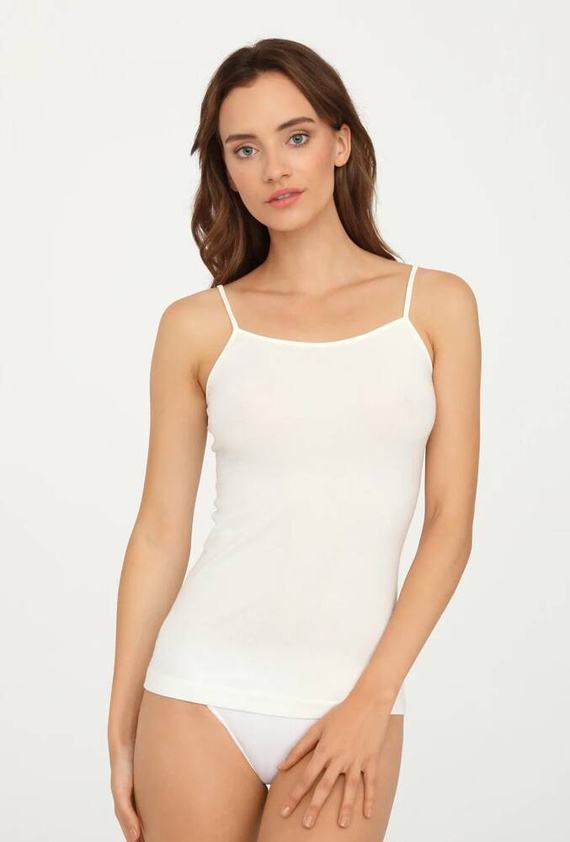 Gatta Camisole 42K 610 koszulka damska bezszwowa na cienkich ramiączkach biały