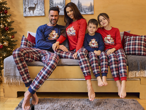Cornette Family 115/323 piżama męska świąteczna 100% bawełna w kratkę