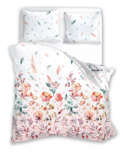 Milargo Verde 001 Pościel satynowa kwiaty Faro różowy