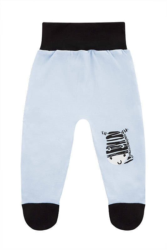 Komplet Body krótki rękaw + Półśpioch "Zebra" Terjan - niebieski