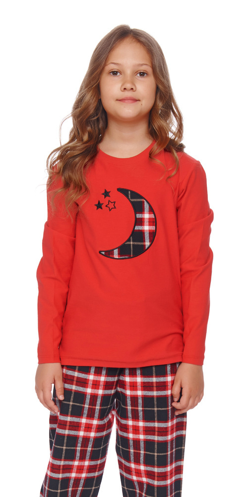 4493 "Black Red Moon Viscose" Piżama dziecięca Unisex Doctor Nap - red