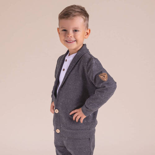 169557 Bluza dresowa marynarka "Mix" Nicol - grafitowy