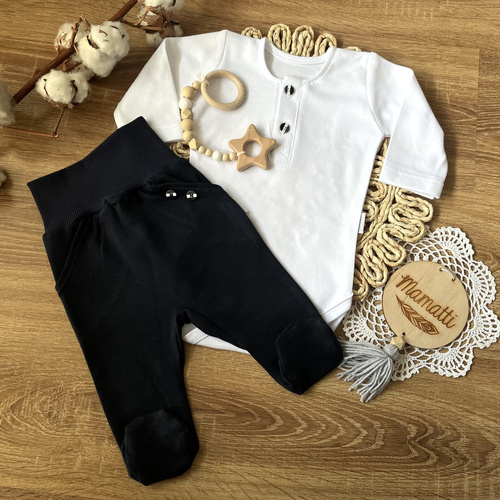 BP002 Body polo z długim rękawem Mamatti - biały