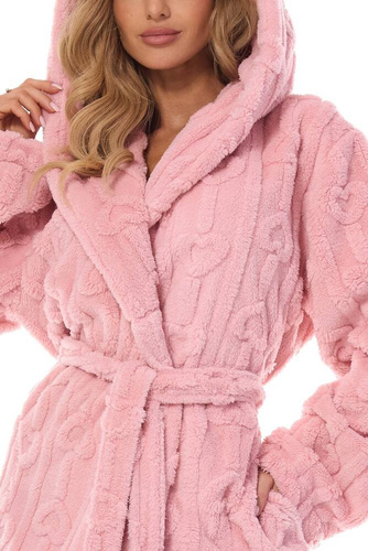 2403 Carina Szlafrok damski L&L różowy pudrowy	