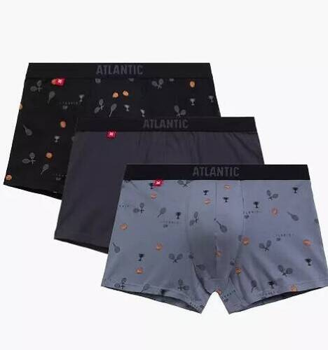 3MH-050 Bokserki męskie Atlantic - czarny-grafitowy-niebieski