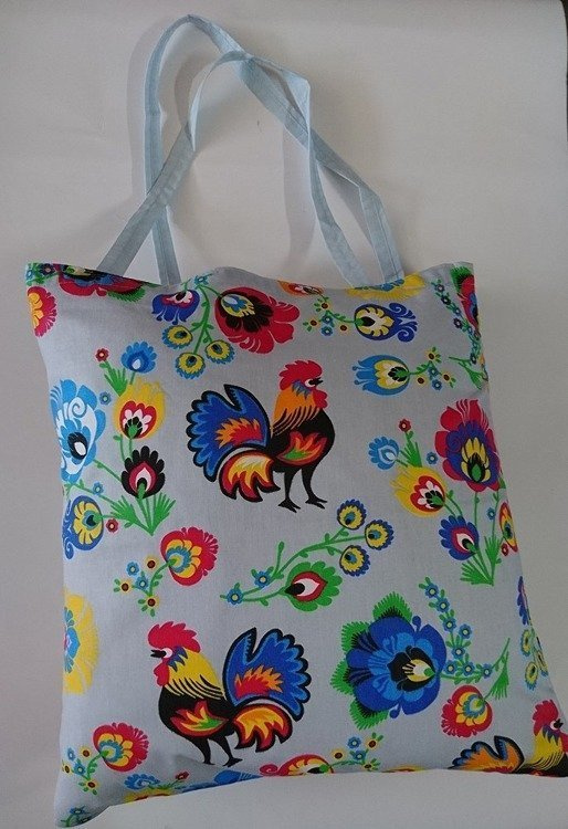 Kwiatki wzór serwetki torba bawełniana na zakupy szary