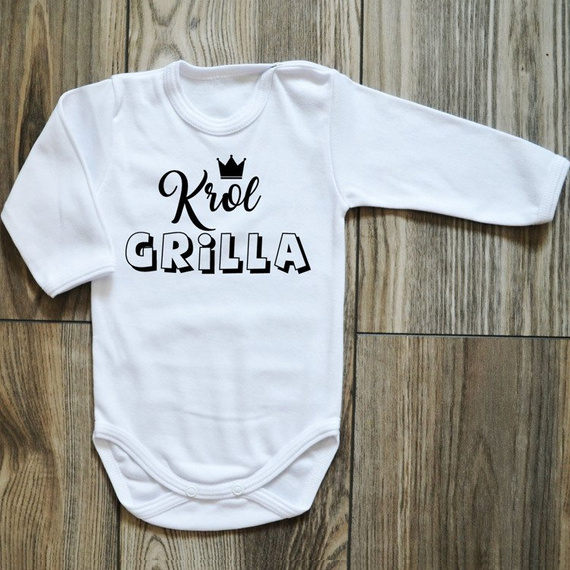 Body długi rękaw "Król GRILLA" Moocha białe