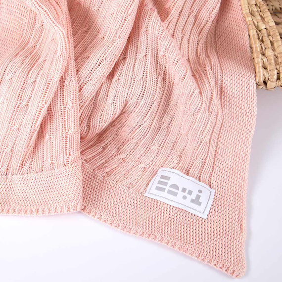 Kocyk dziany bawełniany Eevi- łosoś