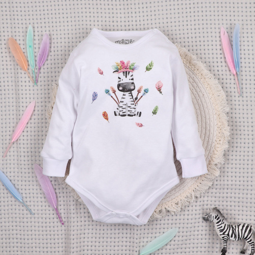 ABN-5550 Body niemowlęce Happy Animals Nini z bawełny organicznej – komfort, bezpieczeństwo i styl