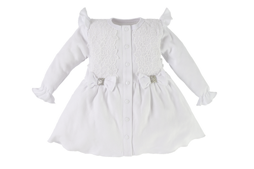 074KK Princess Sukienka z długim rękawem Marija - biały