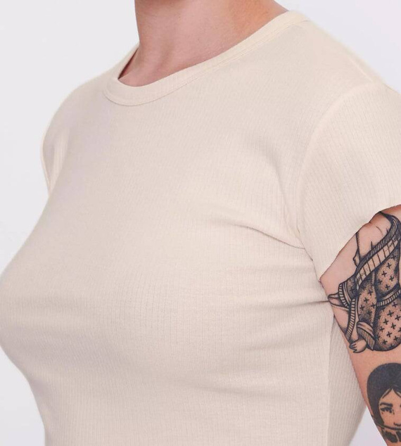 GO Ribbed T-Shirt Bluzka z krótkim rękawem Sloggi - Angora