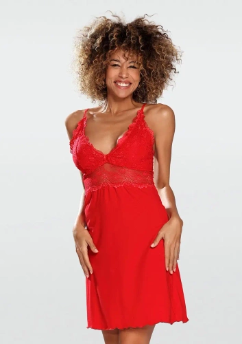 Pia Halka nocna damska DKaren - czerwony