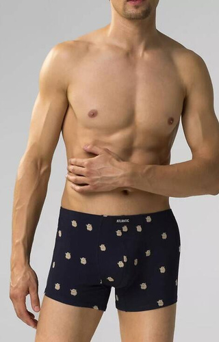 2MHH-001 Bokserki męskie Atlantic - granatowo- szmaragdowe