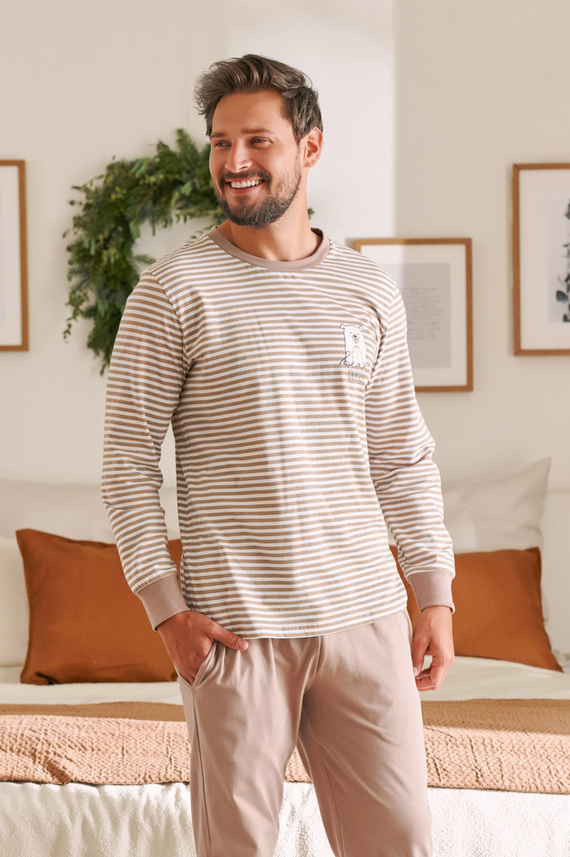 4530 "Bear" Piżama Męska Doctor Nap - beige