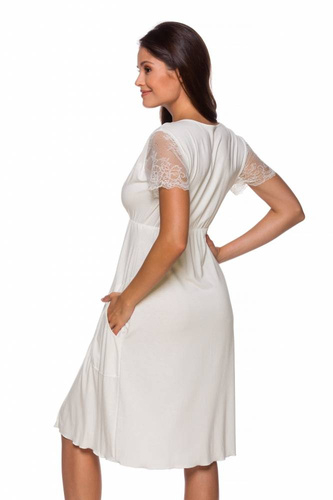 3145 Koszula Nocna ciążowa i do karmienia Lupoline- ecru