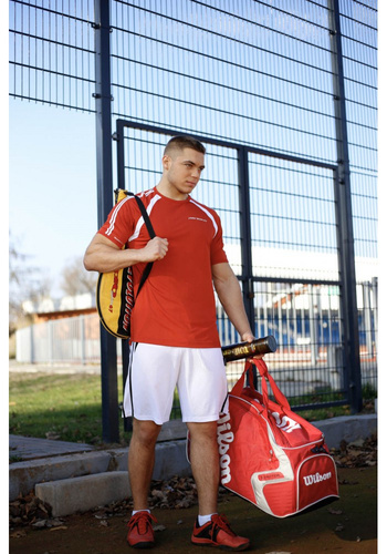 86099 Jumper T-shirt męski James Bradley czerwono-biały