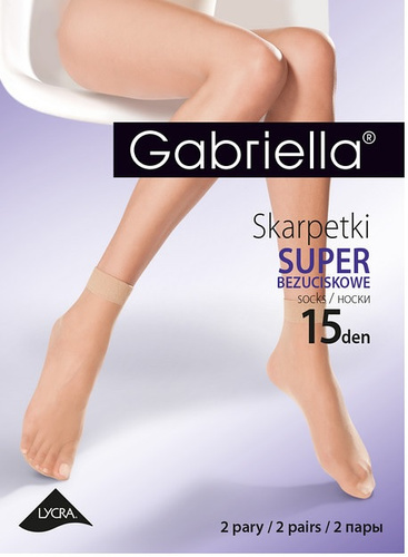 Skarpetki Gabriella 600 Super 15 den  nero– bezuciskowe, w pudełku, komfort i elegancja