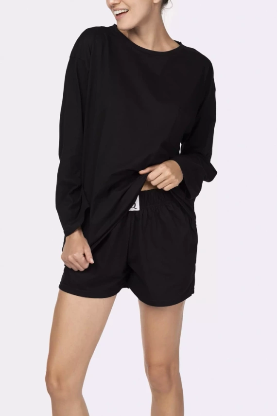 Joy longsleeve Piżama damska Mona black